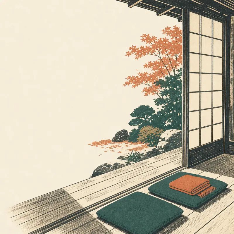 在宅医療・看取りを表す版画